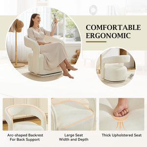 Chenille Fabric Swivel Accent Armchair