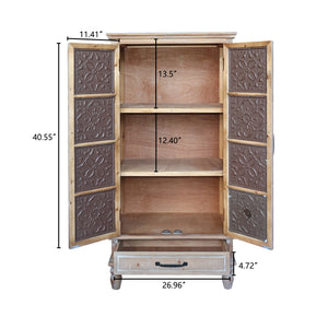 55.12'' Tall Tower Storage Cabinet - Rustic Wood Sideboard