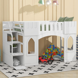 Loft Bed With Storage Staircase And Windows