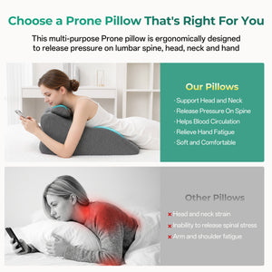 Ergonomic Spinal Posture Support & Multi-Functional Bed Pillow - Grey