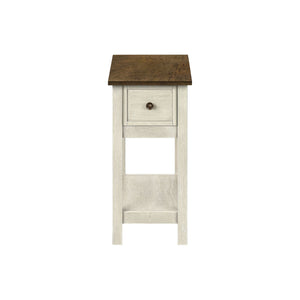 Accent End Table, 2 Tier, Narrow, Lamp, Storage Drawer, Charming Design
