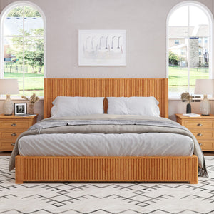 Platform Bed Frame With Headboard, Floor Standing Design