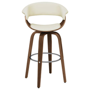 Swivel Bar Stool Elegant Design With Upholstery - Cream