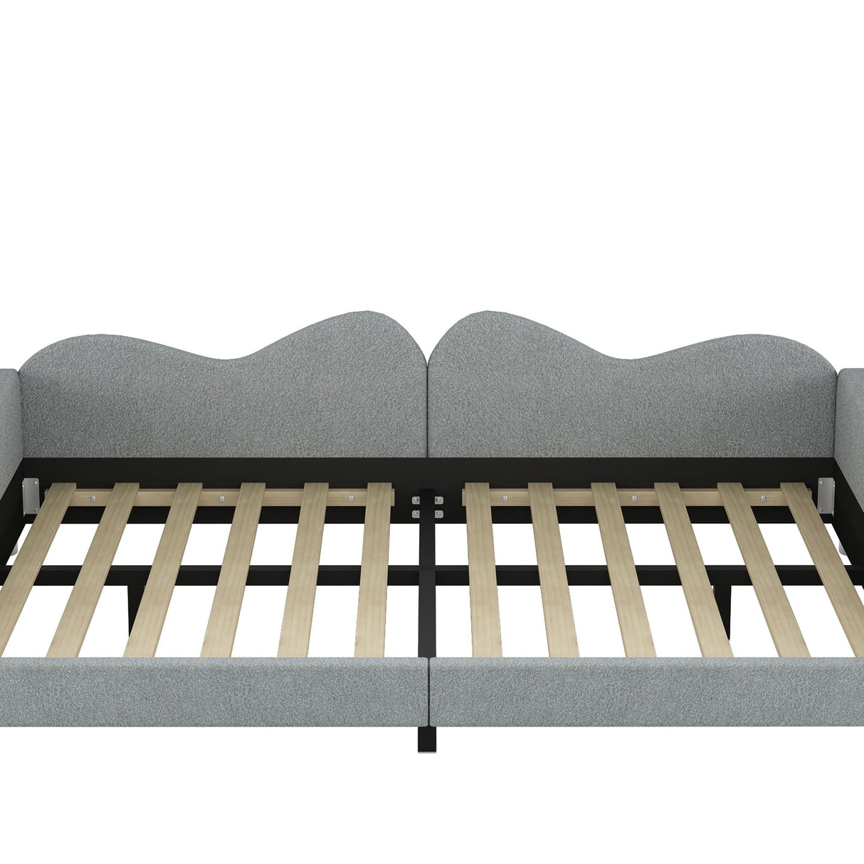 Upholstered Daybed, Sherpa Fabric Sofabed With Cloud-Shaped Backrest