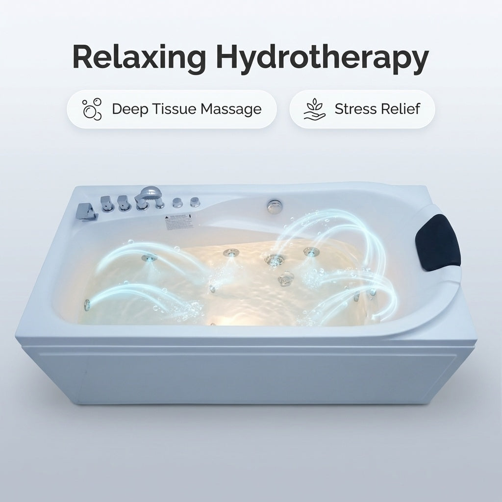 67 in. x 34 in. Acrylic Whirlpool Bathtub with Center Drain