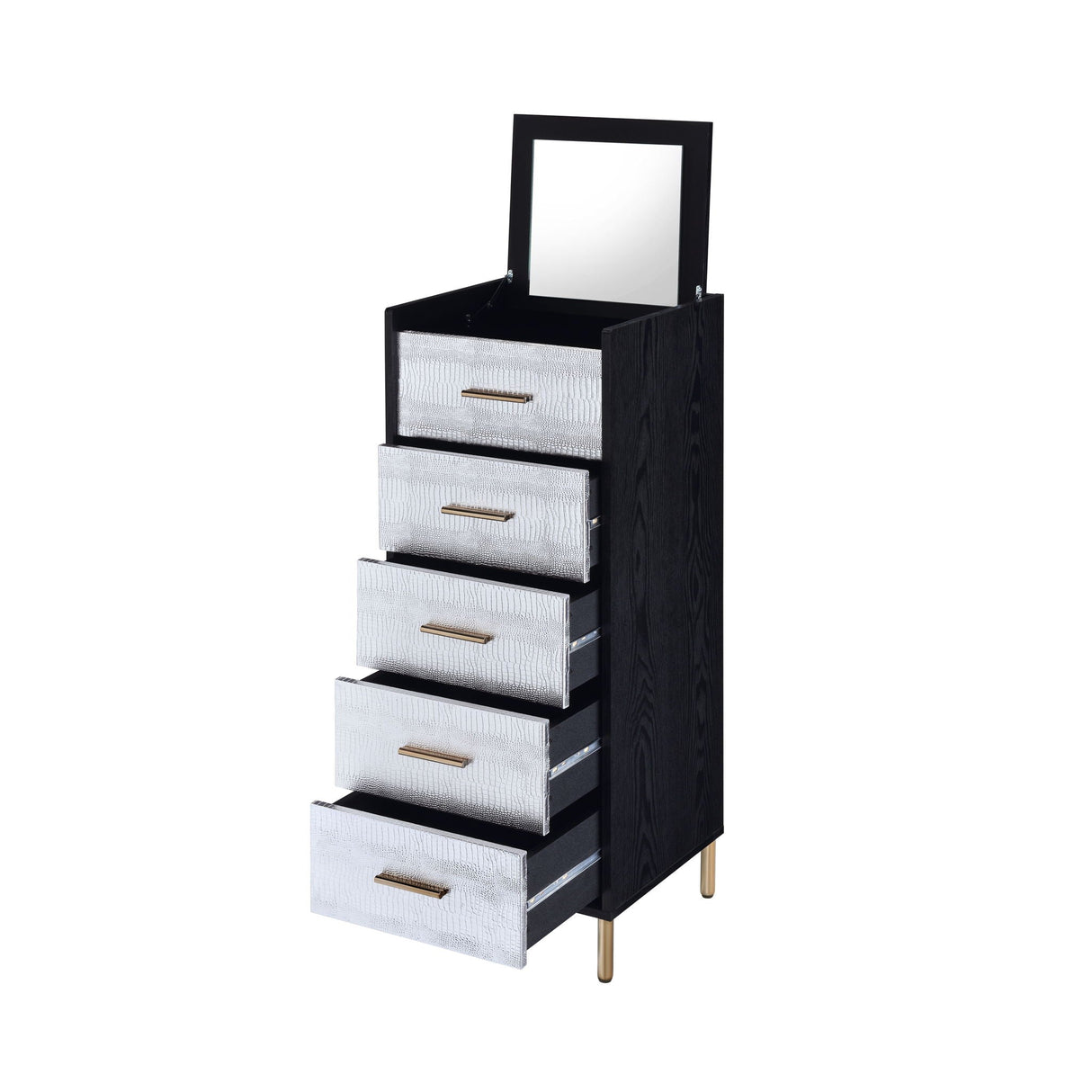 Myles - Jewelry Armoire - Black / Silver / Gold - Best Buy Furniture