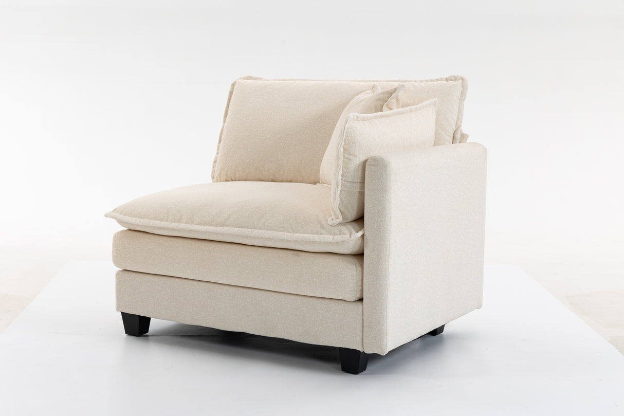 Modern 2-Seats Sectional Sofa with Waist Pillows