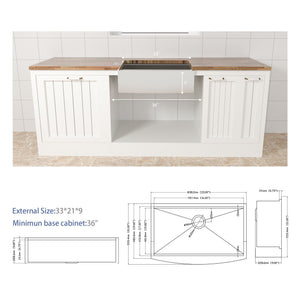 Classic Ceramic Farmhouse Sink Workstation Single Bowl With Durable Finish