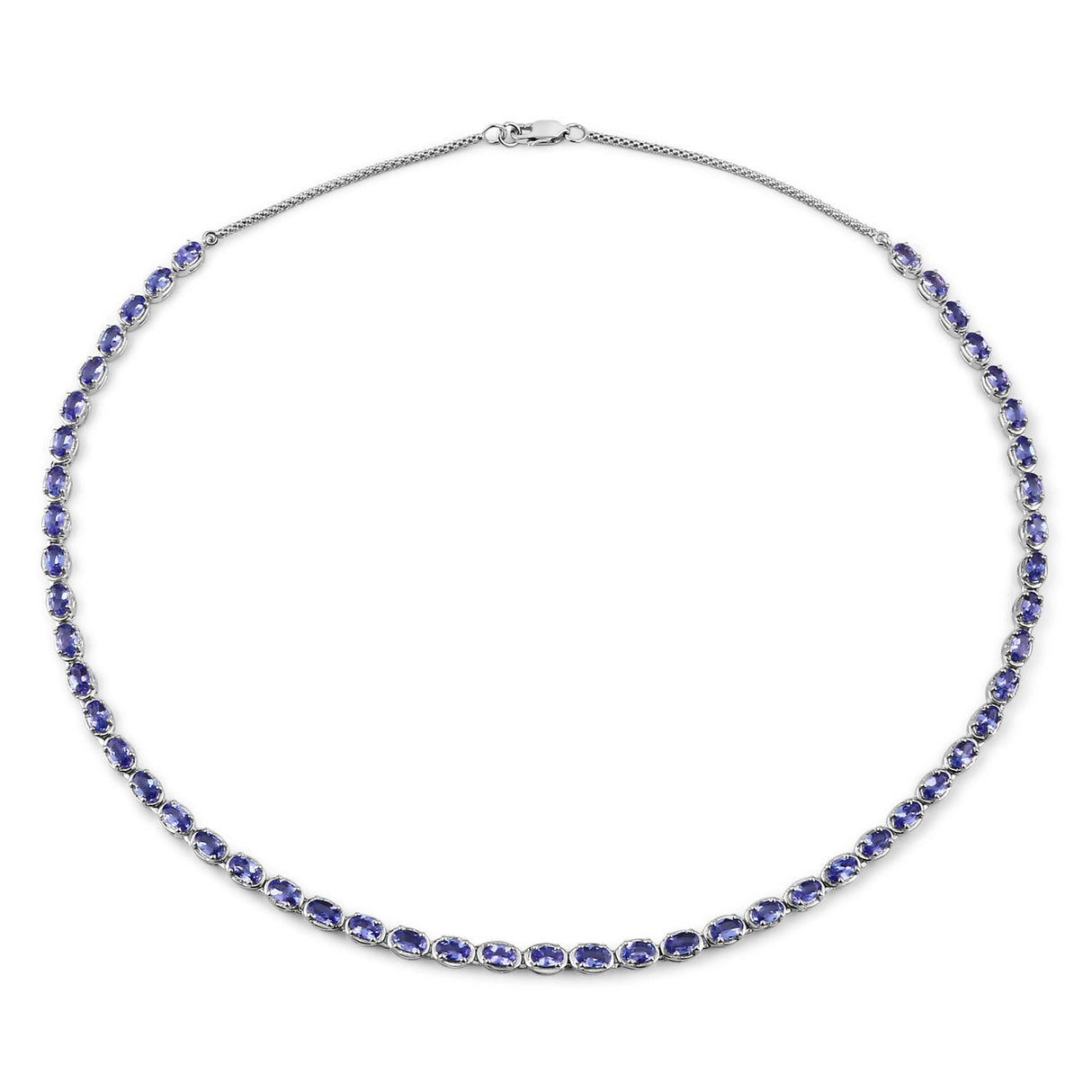 10.00 Carat Genuine Tanzanite .925 Sterling Silver Necklace