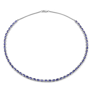 10.00 Carat Genuine Tanzanite .925 Sterling Silver Necklace