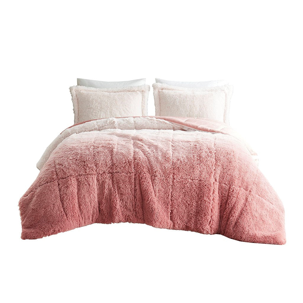 Twin/Twin XL Ombre Shaggy Long Fur Comforter Mini Set