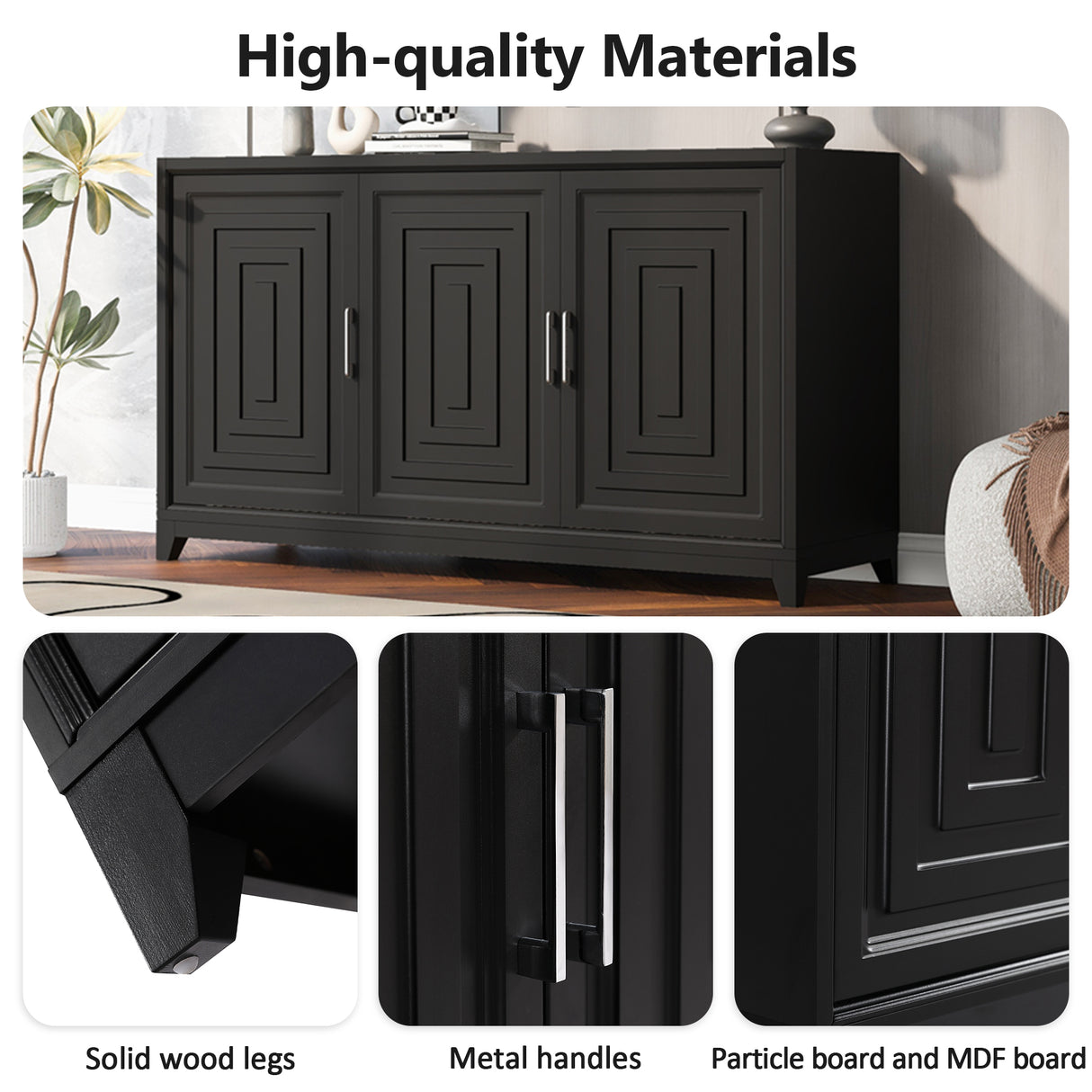 Vibe Haus TV Stand for TVs Up to 65 Inches