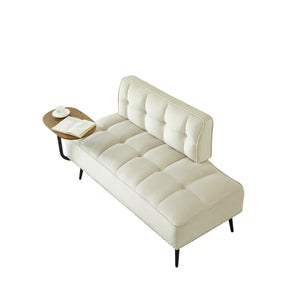 54-Inch Modern Two-Seater Velvet Sofa with Rotating Side Table