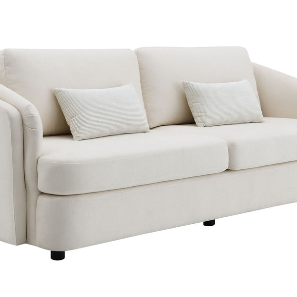 Mariko - Linen Sofa With 2 Toss Pillows - Beige - Best Buy Furniture