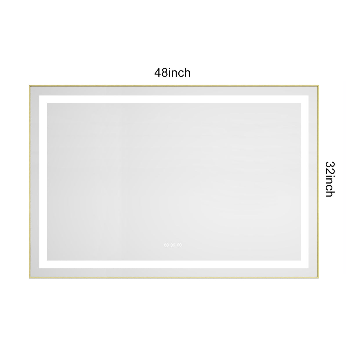 48" x 32" LED Bathroom Mirror with Front and Backlight