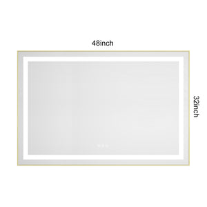 48" x 32" LED Bathroom Mirror with Front and Backlight