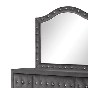 Sophia - Tufted Mirror - Gray