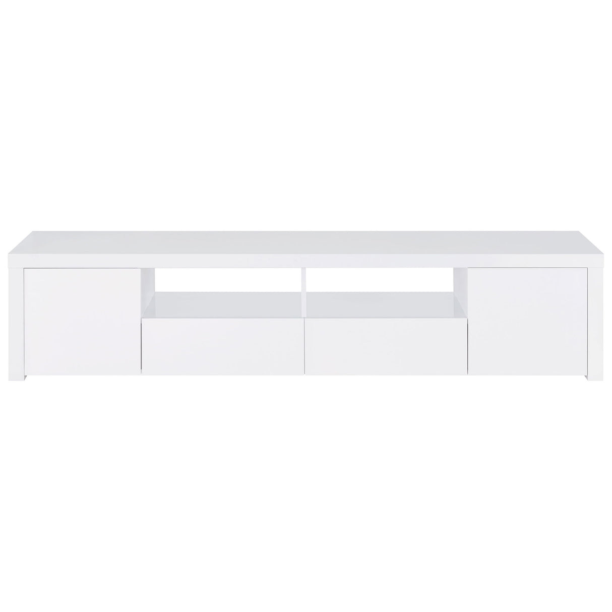 Garner - 2 Door Stand With Drawers Media Console - Gloss White