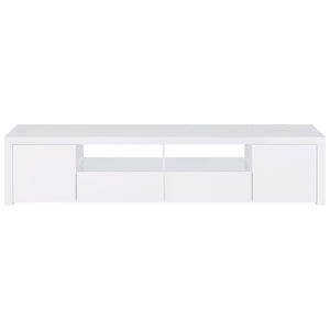 Garner - 2 Door Stand With Drawers Media Console - Gloss White