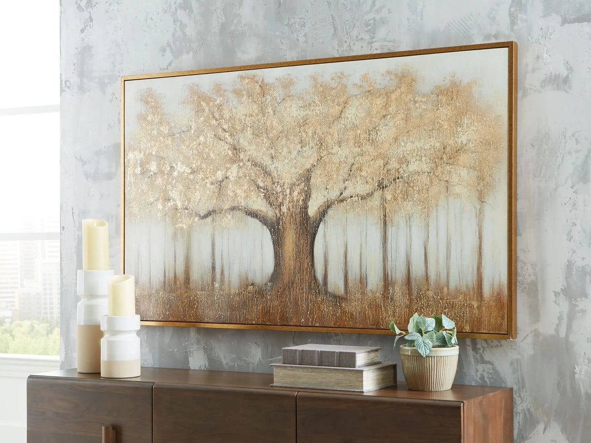 Dalewick - Wall Art - Brown / Gray / Gold Finish - Best Buy Furniture
