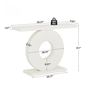 Modern Console Table With Sculptural Geometric Base