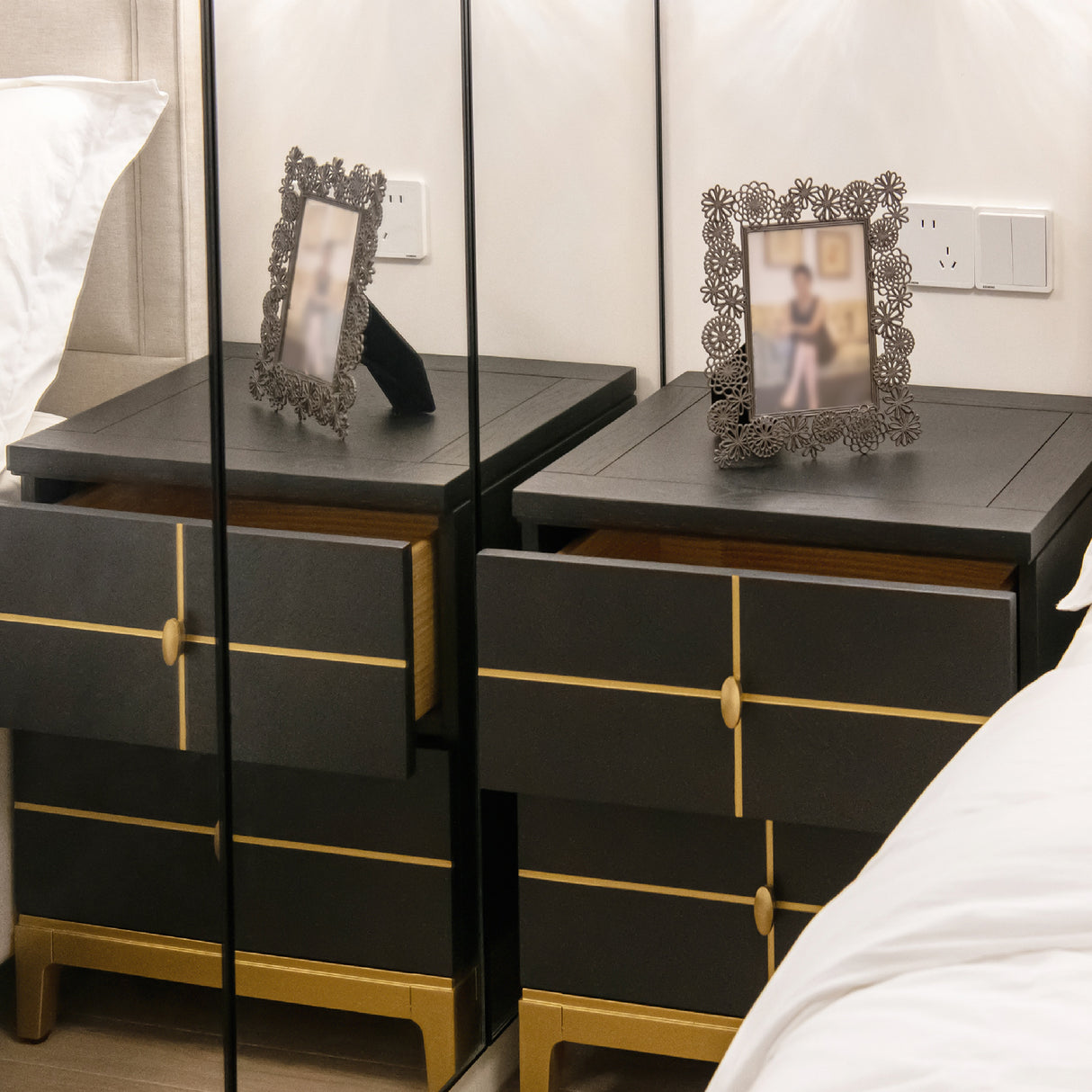 Kingsly 21" Wide Contemporary Glam Storage Side Table