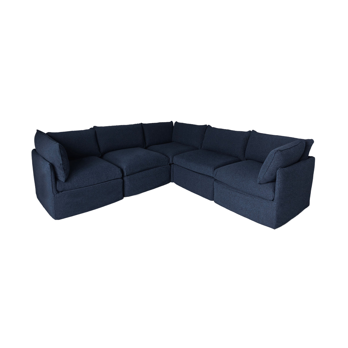 L Shaped Sectional, 103-Inch Modular Patio Sofa, Blue
