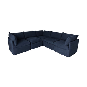 L Shaped Sectional, 103-Inch Modular Patio Sofa, Blue