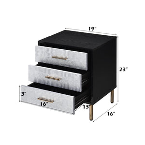 Myles - Nightstand - Black / Gold / Silver - Best Buy Furniture