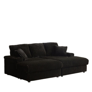 3 Seater Sofa With 2 Ottomans For Living Room