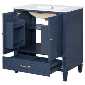 Bathroom Vanity With Sink, Soft Closing Door, Multi Functional Storage