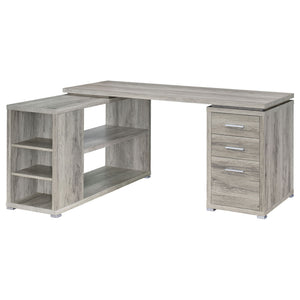 Tona - L-Shape Computer Desk With 3 Drawers And 5 Shelves