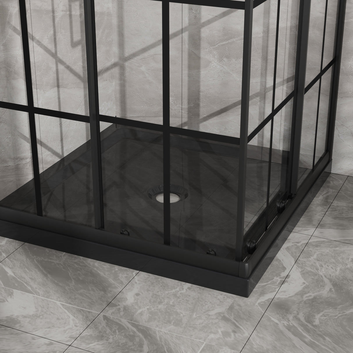 Goodyo Corner Shower Enclosure with Double Sliding Doors