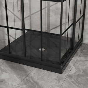 Goodyo Corner Shower Enclosure with Double Sliding Doors