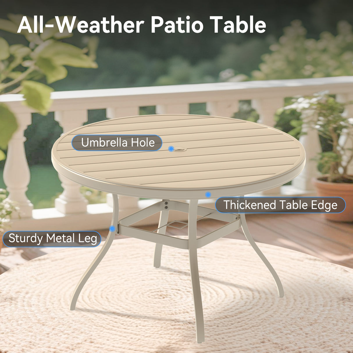 Outdoor Patio Furniture Set for 4 with Swivel Chairs