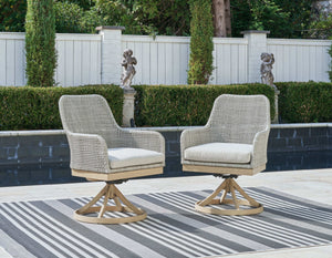 Seton Creek - Swivel Chair With Cushion (Set of 2) - Gray - Best Buy Furniture