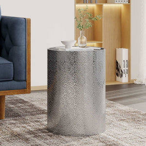 Modern Round Accent Table With Hammered Surface - Best Buy Furniture