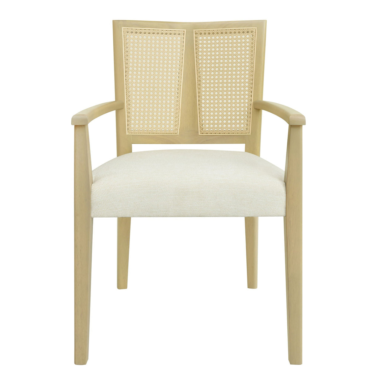 Mid Century Modern Arm Dining Chairs With Rattan Backrest - Best Buy Furniture