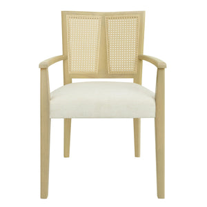 Mid Century Modern Arm Dining Chairs With Rattan Backrest - Best Buy Furniture