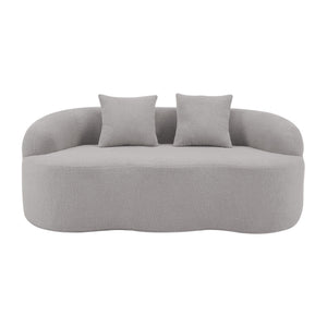 Curved Loveseat Sofa With Round Armrest