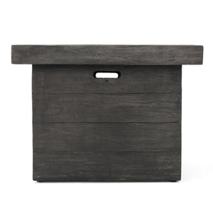 Anchorage - Wood Square Fire Pit 40, 000 Btu - Gray