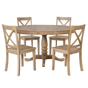 Modern Dining Table Set For 4, Round Table And 4 Kitchen Room Chairs, 5 Piece Kitchen Table Set For Dining Room, Dinette, Breakfast Nook