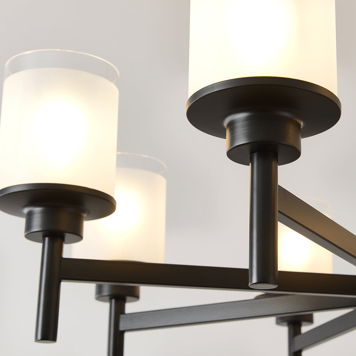 8-Light Frosted Glass Farmhouse Chandelier