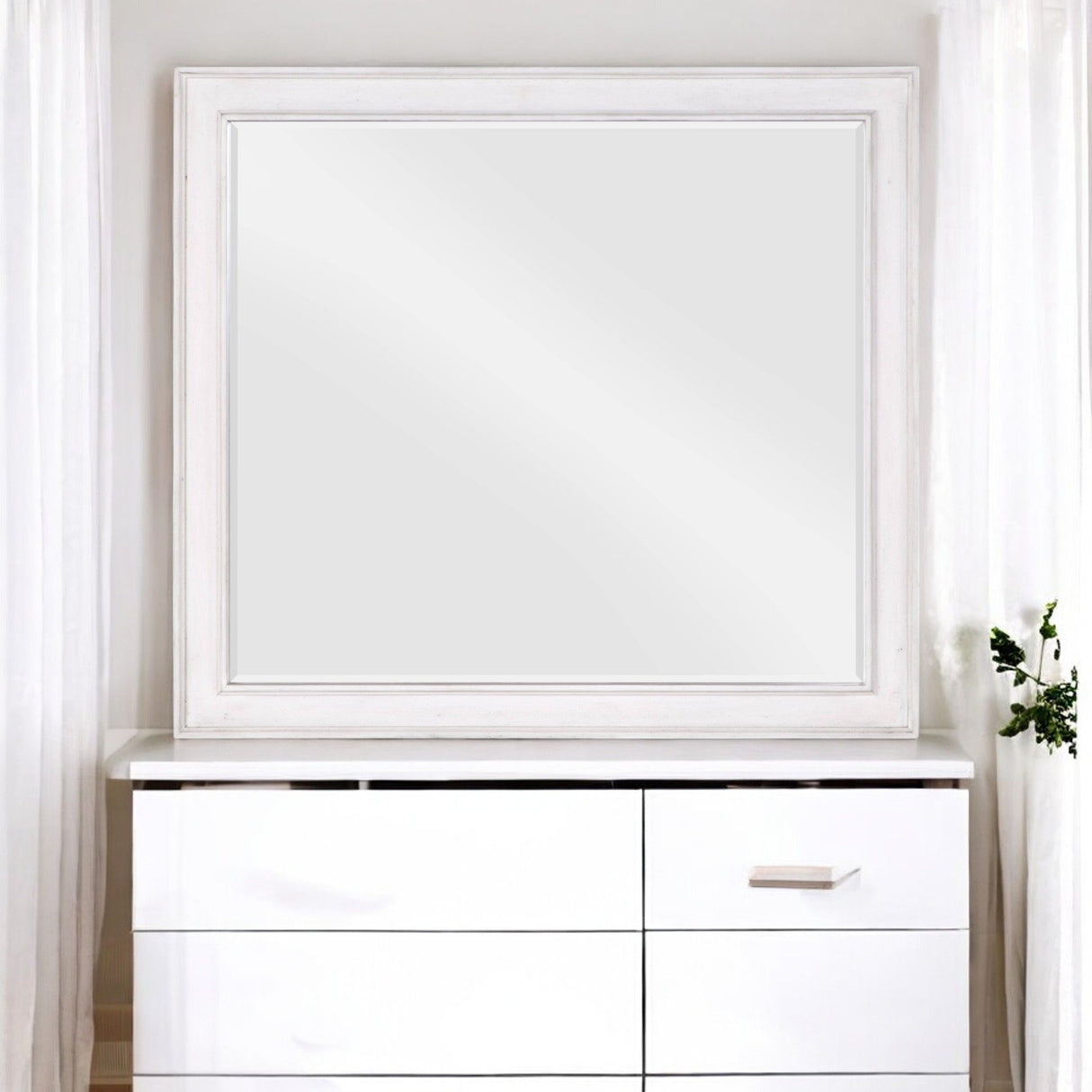 Katia - Weathered Mirror - White - Best Buy Furniture