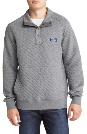 LLBean Quilted Crewneck Sweatshirt - Gray Heather