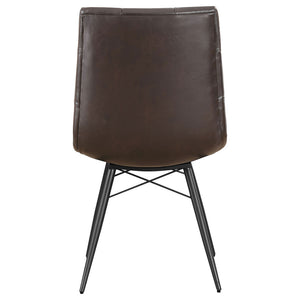 Back Dining Chairs With Button Tufting (Set of 4) - Brown