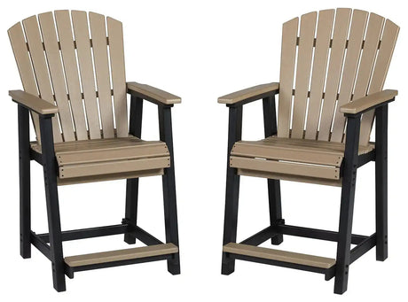 Fairen Trail - Barstool (Set of 2) - Black / Driftwood - Best Buy Furniture