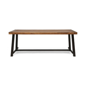 Equilibrium - Outdoor Dining Table With Wooden Frame And Slat Top