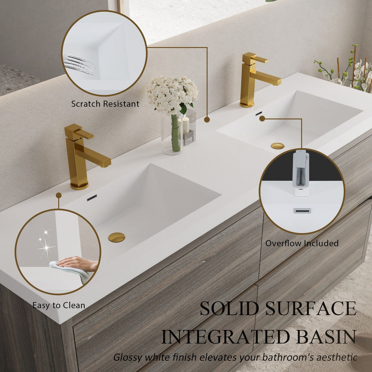 Bathin Freestanding Bathroom Vanity With Double Sinks