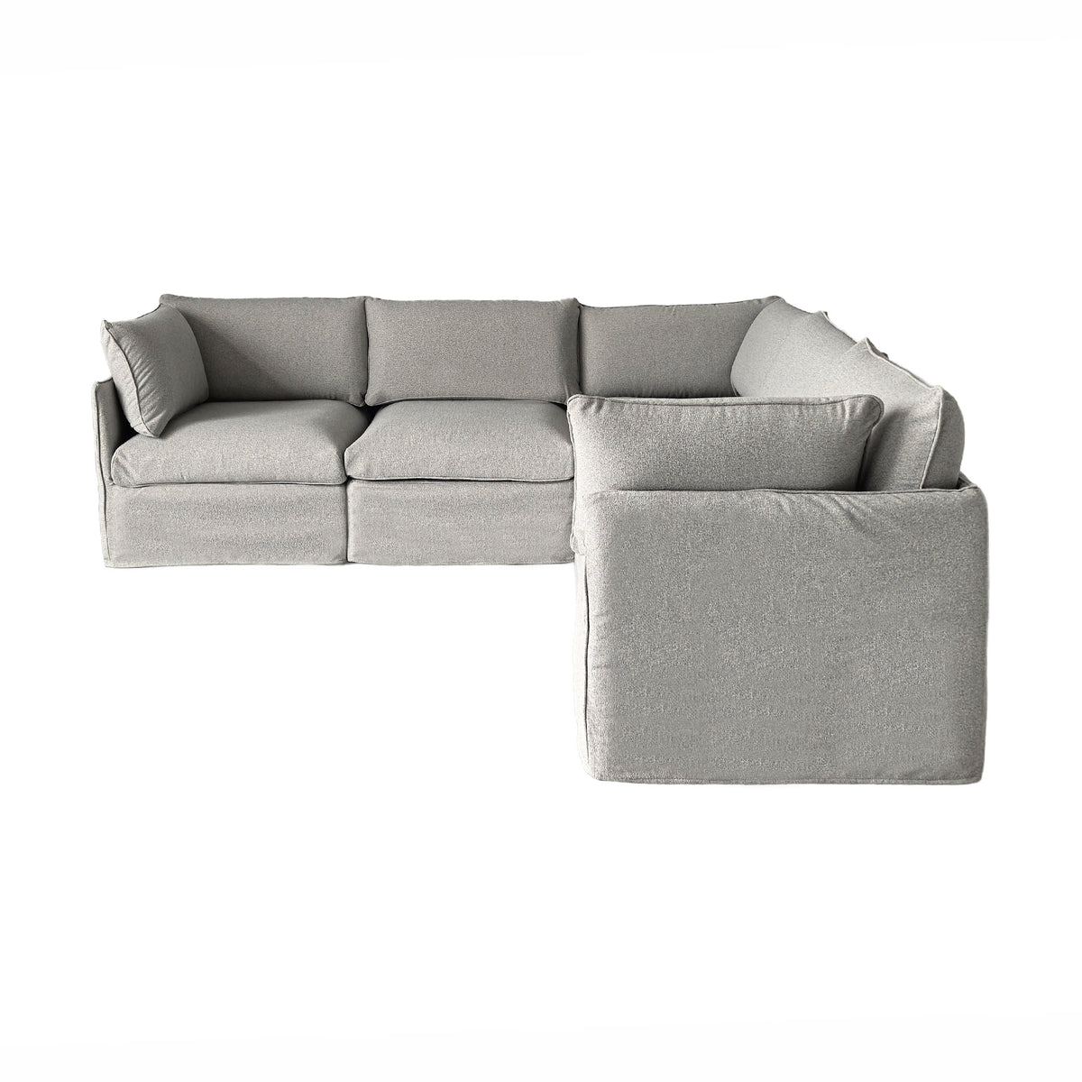 Patio L Shaped Sectional, Grey, Deep Seating with Modular Design